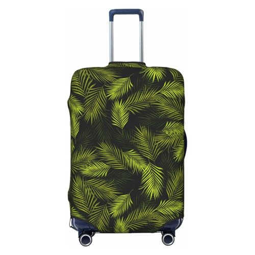 Tropical Palm Leaves Fern Leaf Print Luggage Cover Washable Elasticated Suitcase Covers TSA Approved Stylish Dust and Scratch Resistant Case Protector for Kids and Adults