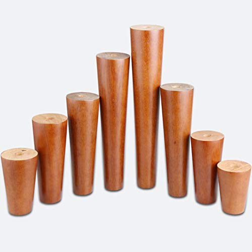 Patas de madera maciza de 18cm para sofá y muebles con placa de montaje, juego de 4 piezas 5
