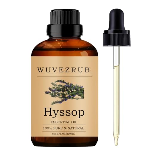 Wuvezrub Hyssop Essential Oils 120ML Pure and Natural Essential Oil for Aromatherapy Diffuser - Hyssop /4 Fl Oz