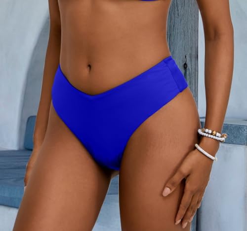 Image of geluboao Women's Bikini Bottom Sexy V Cut High Cut Swimsuit High Waisted Bathing Suit Bottoms