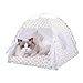 BELOWSYALER Removable Foldable Pet Tent with Sheer Curtain Dogs Camping Teepee for Outdoor Tent Dogs Waterproof Skidproof Bottom