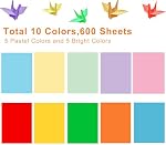 600 Sheets Colored Paper 8.5 X 11 - Color Printer Copy Paper 22lb/80gsm Double Sided Origami for DIY Art Craft,10 Assorted Colors