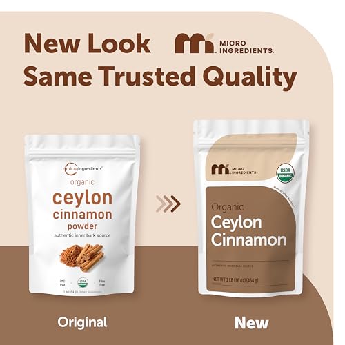 Organic Ceylon Cinnamon Powder, 1 lb | Premium Sri Lanka Source | Sweet & Earthy Flavor | Great for Baking, Cooking & Drinks | Additive Free, Non-GMO, Bulk Supply