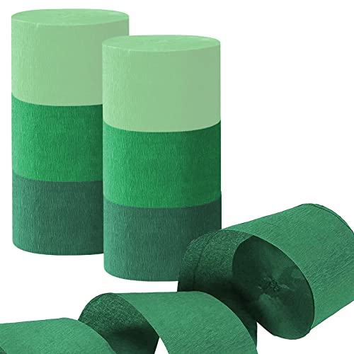 Image of Capesaro Green Crepe Paper Streamers - 6 Rolls Party Streamers for Various Festival Party Decorations