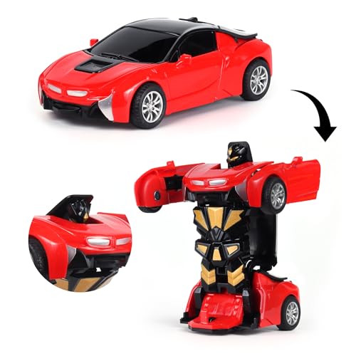 Image of Amazon Brand - Jam & Honey Transforming Action Figure Car | Robot to Car Transforming Toy | Dash to Transform | Ideal for Kids & Collectors | Pack of 2