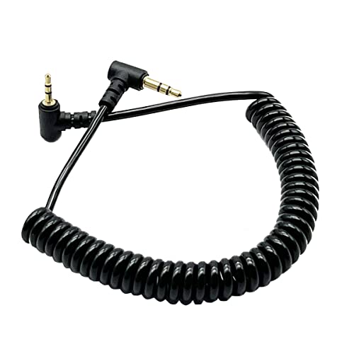 Cable Auxiliar enrollado 2.5mm a 3.5mm de 5 pies