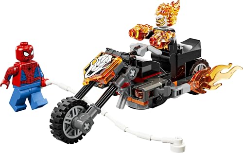 Image of LEGO ǀ Marvel Spider-Man vs. Ghost Rider Motorcycle - Super Hero Building Toy for Kids - 76335