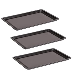 3PCS Non-Stick Baking Tray for Oven, Premium Oven Tray 32×23 cm Durable Cookie Tray for Cooking and Roasting