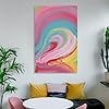 Vibrant Abstract Swirl Oil Painting with Pastel Pi... #5