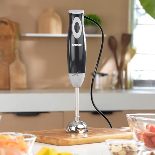 Borosil Smartblend Hand Blender with 800ml Beaker | 300W Silent D...