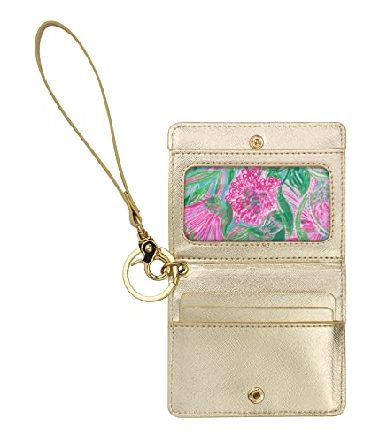Lilly Pulitzer Snap Id Card Case, Cute Keychain Wallet, Slim Credit Card Holder With Wristlet Strap, Coming In Hot S #TOP1