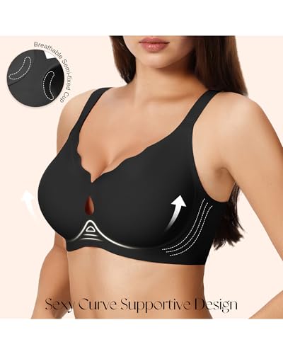 Image of Womens Wireless Jelly Bras No Underwire Support Push Up Removable Straps (U /Cross /Halter) Everyday Sports Bra