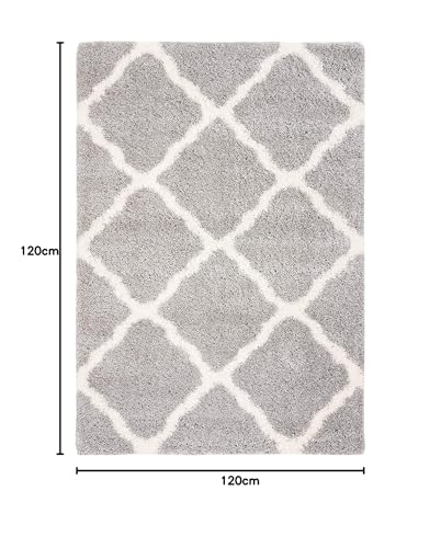 Image of Soft Modern Shag Area Rugs Fluffy Living Room Carpet Comfy Bedroom Home Decorate Floor Kids Playing Mat Size 4x4 Feet Square Color Multi O