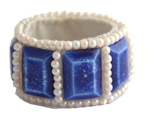Ronds de serviette bleu royal en porcelaine : le cadeau idéal