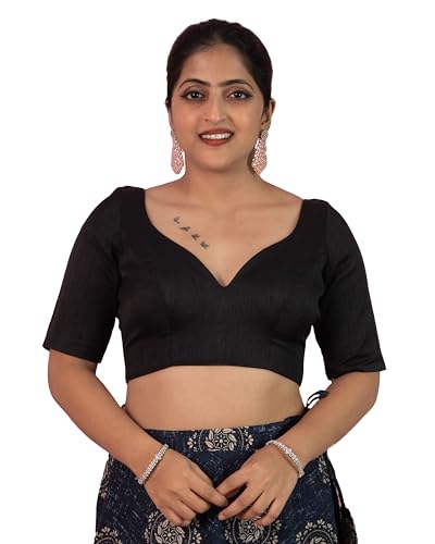 figure39s designer women39s dupion raw silk half elbow sleeves sweetheart v neck sabyasachi cut readymade saree blouse s10