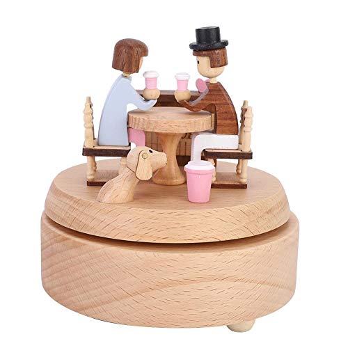 Belissy Forme Distinctive Musique en Bois Boîte Rotating Boîte à Musique for la Maison Décoration de Table Cadeau