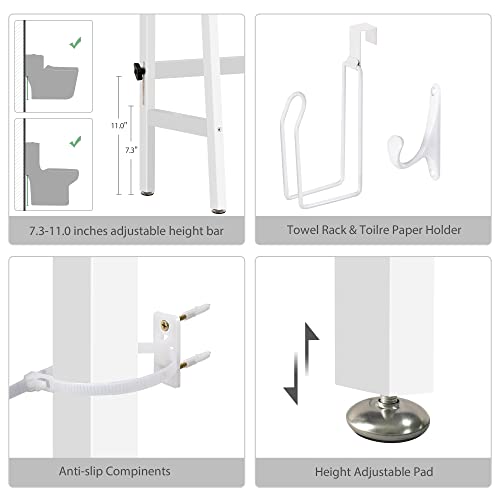 MallKing Toilet Storage Rack, 3 -Tier Over-The-Toilet Storage Shelf,Bathroom Space Saver - 100% Wood and Easy to Assemble(White) by MallKing - Image 6