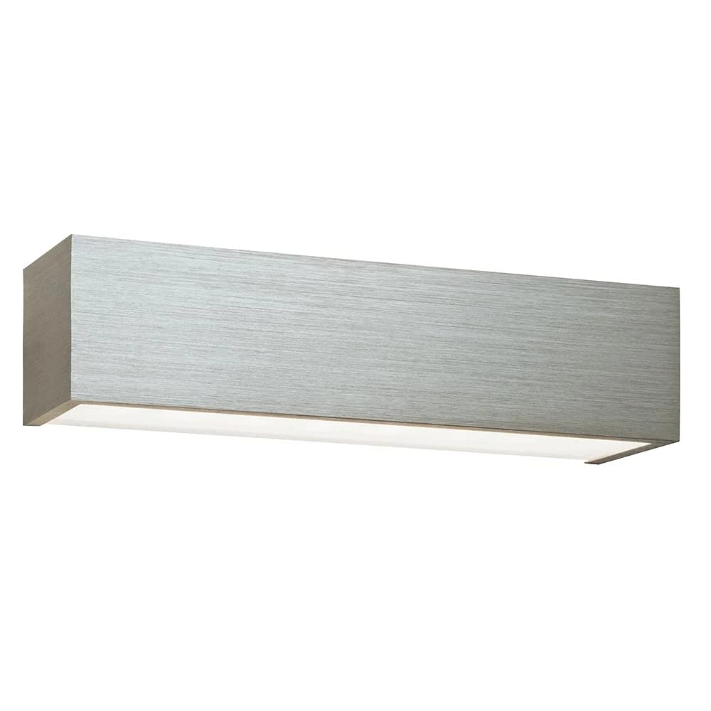 Saxby Shale 8W Brushed Silver & Frosted Glass Up & Down LED Wash Wall Light