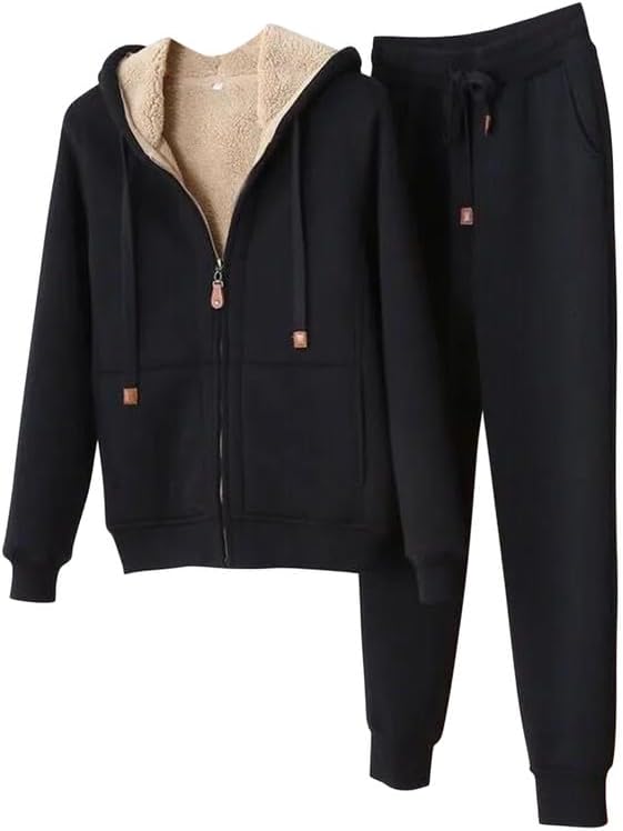 Tracksuit Womens Full Set Fleece Hoodie Jacket Joggers Ladies Jogging Suits Warm Joggers Sweatsuits Lounge Wear Sets Autumn Winter Two Piece Outfit Sportswear Plus Size M-4XL / 8-22