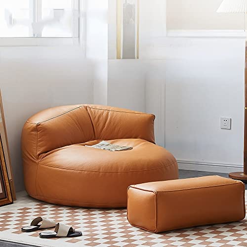 Ensemble de poufs en similicuir avec rembourrage pour chambre à coucher, salon, jardin, couleur...