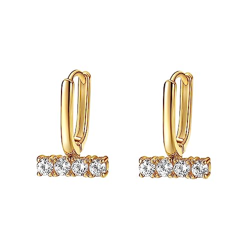 Créoles en U en argent sterling et strass pour cartilage