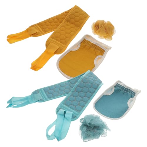 iplusmile 2 juegos Guantes Exfoliantes y Toallas de Ducha Set Bolas de Baño Espumosas para Exfoliación y Limpieza Corporal para Ducha y Relajación