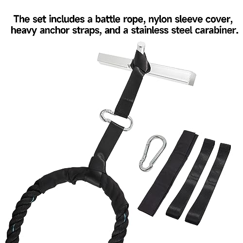 Gse 1.5"/2" Diameter Battle Rope, Workout Battle Ropes For Home Gym & Outdoor, Heavy Weighted Workout Ropes With Anchor Strap For Exercise/Training - 30,40,50 Feet Lengths Available. #TOP3