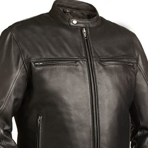 Chaqueta de piel real para hombre miniatura 3