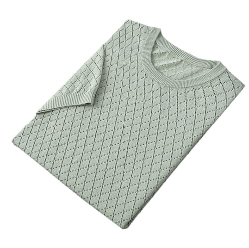 Chemise tricotée creuse pour hommes col rond pull d'été
