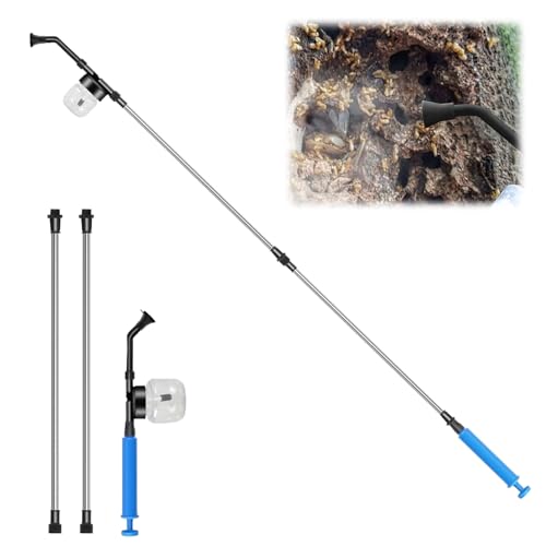 Kieselgur Zerstäuber Kieselgur Pulver Pulverzerstäuber Verstellbare Teleskopstange 41-95CM 250ML Pulverspender Abnehmbar Verstopfungsfrei Pulver Sprüher Pump für Diatomaceous Earth Algenkalk (A)