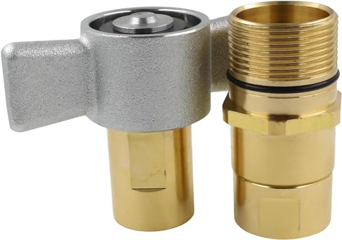 Image of 1 inch NPT Wet-Line Wing Nut Heavy Duty Hydraulic Quick Disconnect Coupler /Coupling Set for Live Bed Dump Trailer Hydraulic Systems