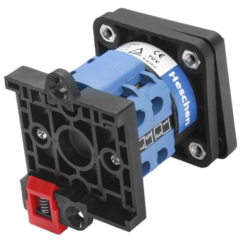Heschen, Universeller Nockenschaltwerk-Umschalter, SZW26-20/D202.2-B11R, 35 mm DIN-Schienenmontage, 660V 20A EIN-AUS-EIN, 3 Positionen, 2 Phasen, 8 Klemmen, CE/TUV-gelistet