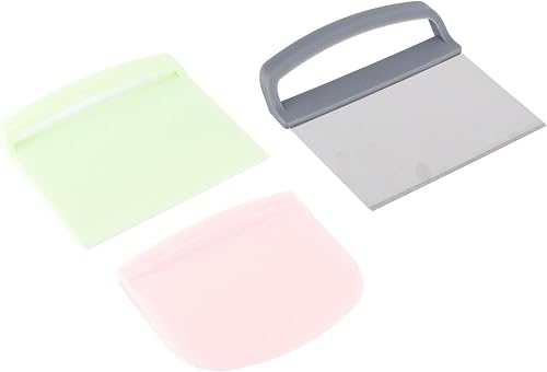 TOPINCN 3 piezas de raspador de masa para hornear, cortador de harina, suministros de herramienta de raspado, raspador horneado con harina de trigo
