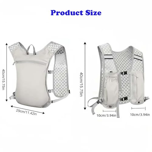 Image of Running Vest for Men, Hydration Bag with Lightweight Design, Chest Bag for Runners, Marathon Equipment with Reflective Strips, Tactical Vest for Hiking and Cycling(Grey)