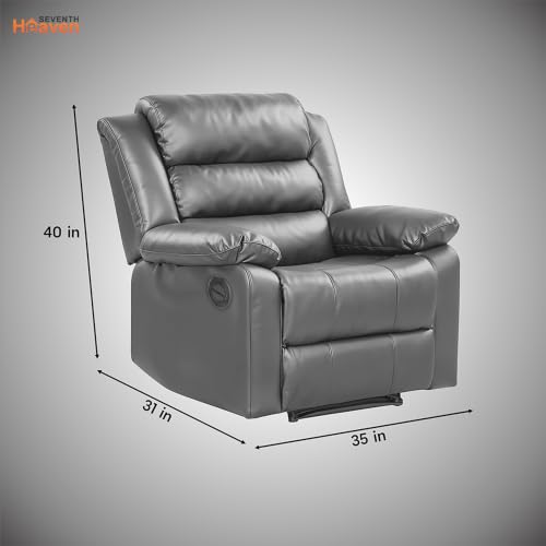 Image of Seventh Heaven Phoenix 1 Seater Motorised Recliner | Single Sofa Chair for Living Room Comfort | Ergonomic Design (Leatherette - Grey)
