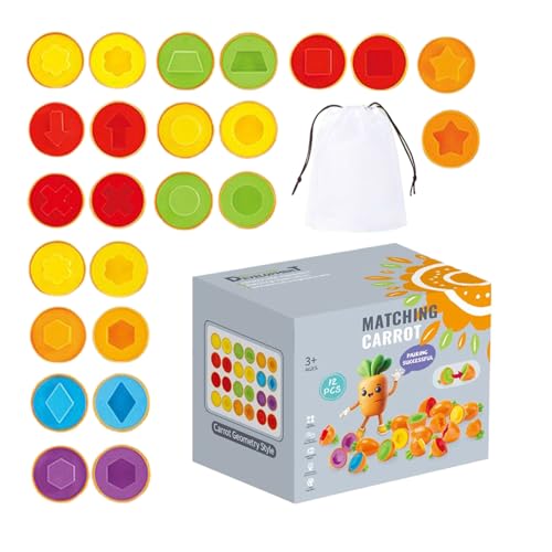 Genérico Zanahorias para Asociar En Forma De Huevo,Reconocimiento de Colores y Juego de Aprendizaje Temprano | Niño Juego Educativo Temprano Estimulando El Desarrollo Cognitivo