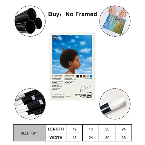Ygulc Drake Poster Nothing Was The Same Music Album Cover Signed Limited Edition Canvas Poster Wall Art Decor Print Picture Paintings For Living Room Bedroom Decoration Unframe: 12X18Inch(30X45Cm) #TOP1