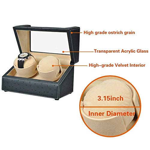 Caja de dos relojes automáticos Boder Box negra para regalar a hombres 5
