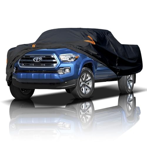 Image of Waterproof Truck Cover, Heavy Duty Car Cover, Exterior Guard for Hyundai Santa Cruz, Ford Maverick, All Weather Dustproof Snow Shield for Outdoor Use,Fit Truck-Length (Up to 213 inch)
