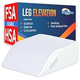 Bed Wedge Leg Elevation Pillows for After Surgery, Swelling Blood Circulation, 8' Memory Foam Leg Elevating Pillow for Both Legs, Back Hip Foot Ankle Pain Relief, Sciatica, Edema Relief Washable Cover