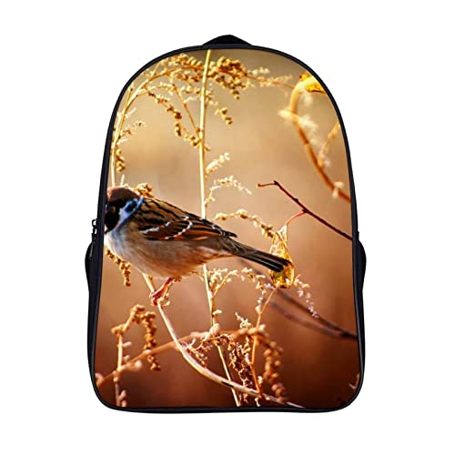 Sac à dos d'école pour enfants motif moineau 3D sac de voyage 40x28x16cm