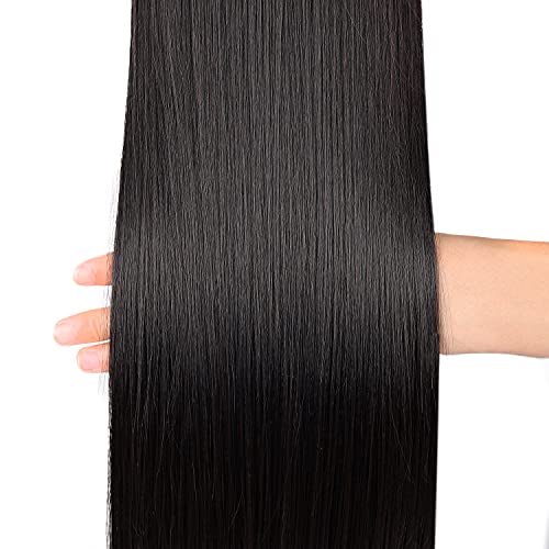 Fashion Icon Long Straight Drawstring Ponytail 30 Inch Synthetic Clip In Ponytail Extension For Women (1B#，170G) #TOP2