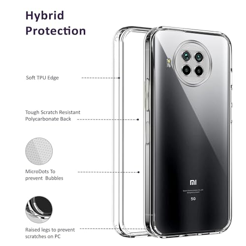 Image of Jkobi Back Cover for Xiaomi Mi Redmi Note 9 Pro 5G (Silicone Clear Case with Camera Protection | Soft and Flexible | Transparent)