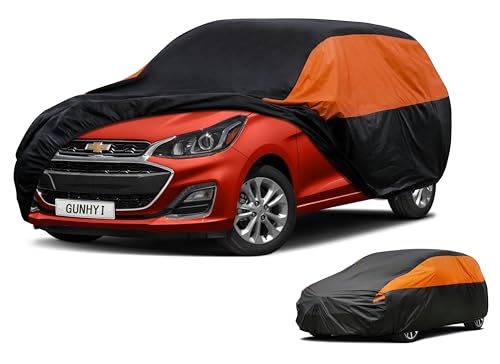 Image of GUNHYI Car Cover Custom Fit Chevy Spark Waterproof All Weather for Automobiles, Lightweight Full Exterior Cover Outdoor Sun UV Rain Dust Snow Wind Protection.
