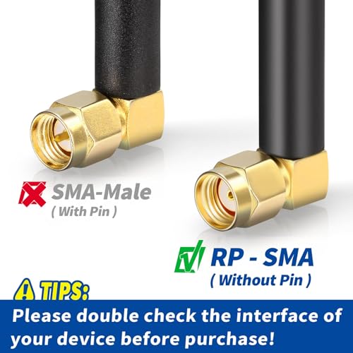 Bingfu Mini WiFi Antenna Aerial 2.4GHz 5GHz 2dBi MIMO Antenna with Right-angle RP-SMA Male Connector 2-Pack for WiFi Router Network Card USB Adapter Video Surveillance Monitor - Image 3
