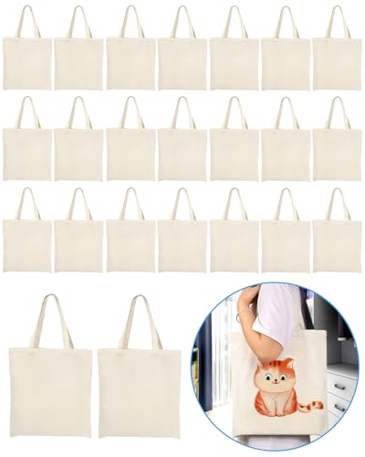Lzerking Canvas Tote Bag Bulk 24 Pack 14x15 Inches Sublimation To...