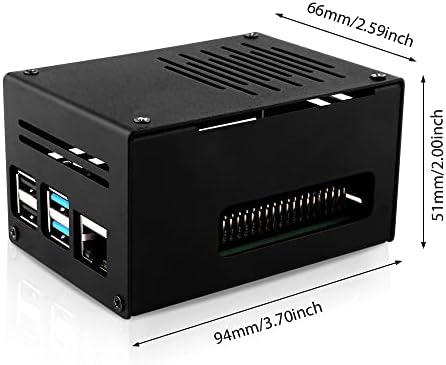 GeeekPi Raspberry Pi 4 Metal Case For Raspberry Pi Low-profile CPU Cooler,Raspberry Pi Horizontal ICE Tower Cooler (Only for Pi 4) (Pi And Fan NOT Included)