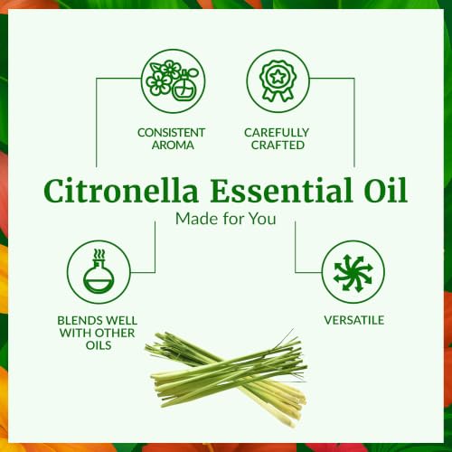Image of SVA Citronella Essential Oil 4 Fl Oz - for Diffuser, Skin & Hair Care - Ideal for Massage & DIY Blends - with Dropper