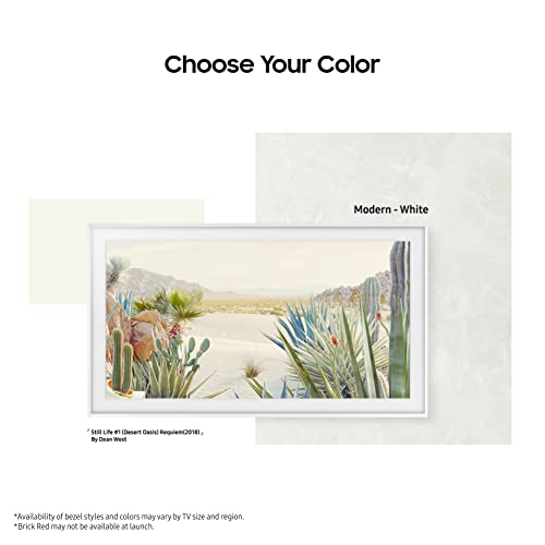 Image of SAMSUNG 85 inch The Frame Customizable Bezel for TV, Magnetic Mount, Match Television to Room Decor, Interchangeable Designs and Colors, Modern Beige, VG-SCFA85BEBZA, 2021