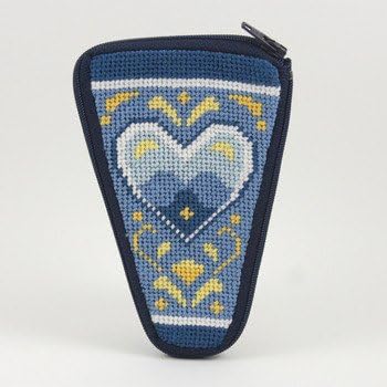 Scissor Case - Blue and White Heart - Needlepoint Kit